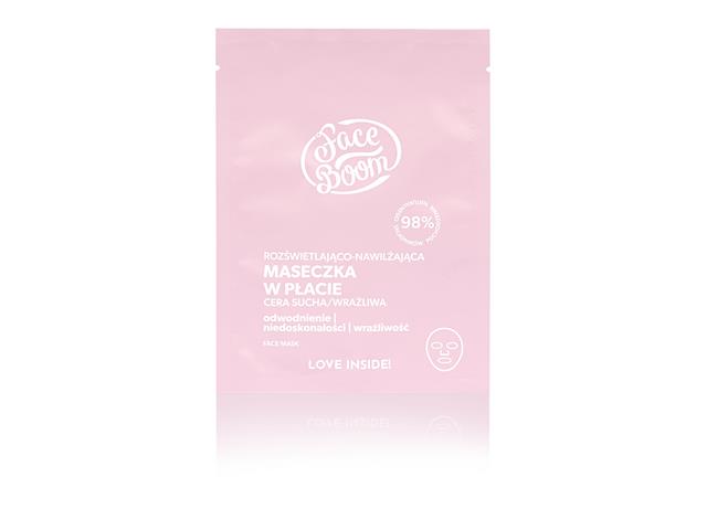 BIELENDA FACE BOOM Rozświetlająco nawilżająca Maseczka w płacie interakcje ulotka maseczka - 15 g