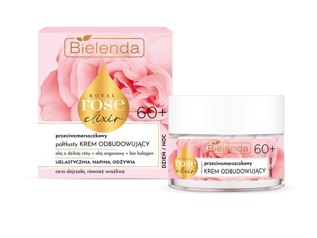 Bielenda Royal Rose Elixir Krem przeciwzmarszczkowy półtłusty odbudowujący na dzień, noc 60+ interakcje ulotka   50 ml