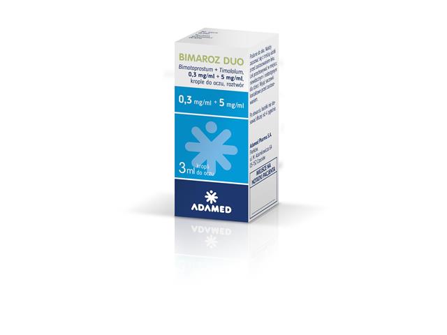 Bimaroz Duo interakcje ulotka krople do oczu, roztwór (300mcg+5mg)/ml 