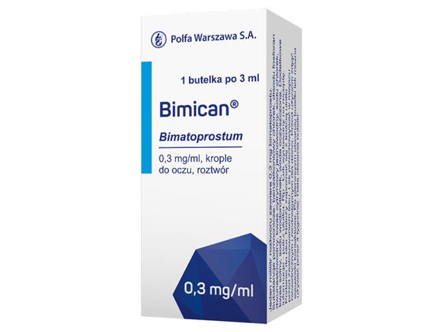 Bimican interakcje ulotka krople do oczu, roztwór 300 mcg/ml 