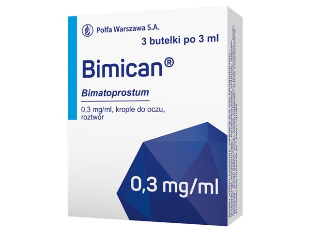 Bimican interakcje ulotka krople do oczu, roztwór 300 mcg/ml 3 but. po 3 ml