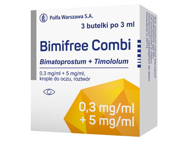 Bimifree Combi interakcje ulotka krople do oczu, roztwór (300mcg+5mg)/ml 3 but. po 3 ml