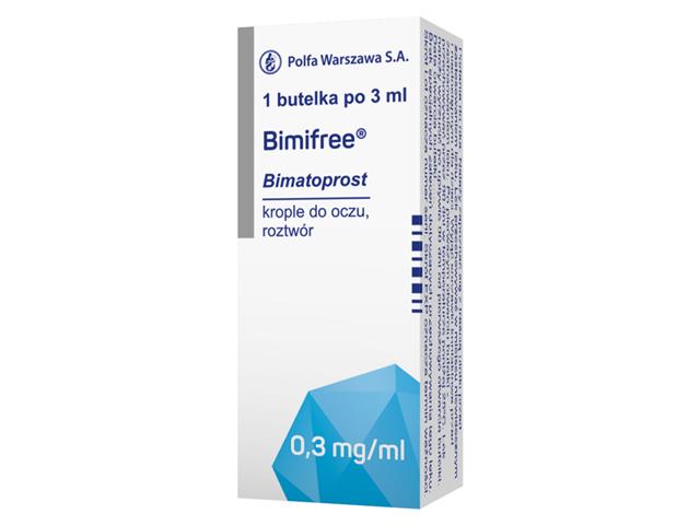 Bimifree interakcje ulotka krople do oczu, roztwór 300 mcg/ml 1 but. po 3 ml