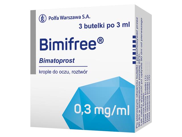 Bimifree interakcje ulotka krople do oczu, roztwór 300 mcg/ml 3 but. po 3 ml