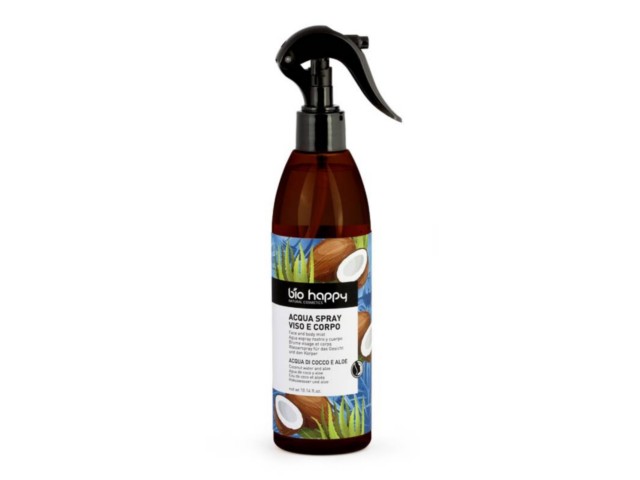BIO HAPPY Lekka Nawilżająca Mgiełka d/twarzy i ciała Woda Kokosowa & Aloes interakcje ulotka płyn - 300 ml