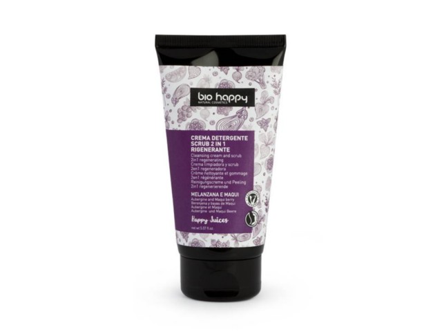 BIO HAPPY Oczyszczajacy Krem & Scrub 2w1 Bakłażan & Jagody Maqui interakcje ulotka krem - 150 ml