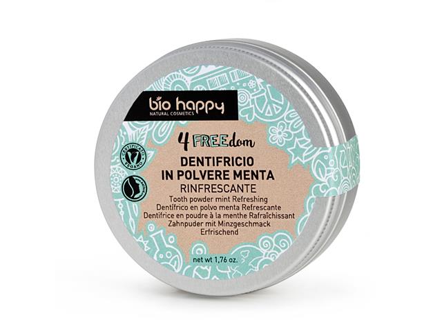 BIO HAPPY Odświeżający miętowy puder do czyszczenia zębów interakcje ulotka proszek - 50 g