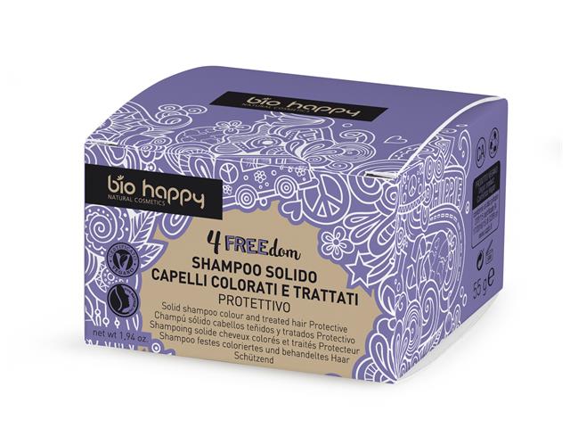 BIO HAPPY Szampon w kostce do włosów farbowanych, chroniący kolor interakcje ulotka kostka - 55 g