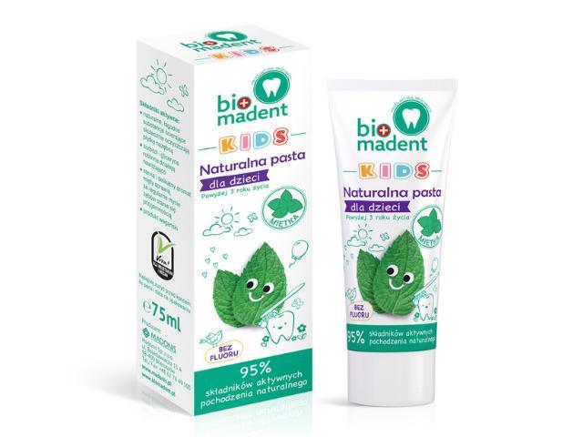 BIO MADENT KIDS Naturalna Pasta d/zęb. dla dzieci Miętka interakcje ulotka pasta do zębów - 75 ml