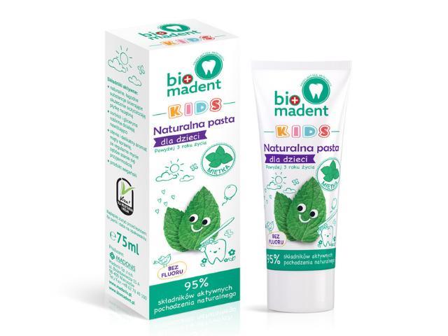 BIO MADENT KIDS Naturalna Pasta d/zęb. dla dzieci Miętka interakcje ulotka pasta do zębów  75 ml