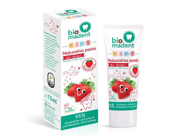Bio Madent Kids Pasta do zębów dla dzieci naturalna truskawka interakcje ulotka pasta do zębów - 75 ml
