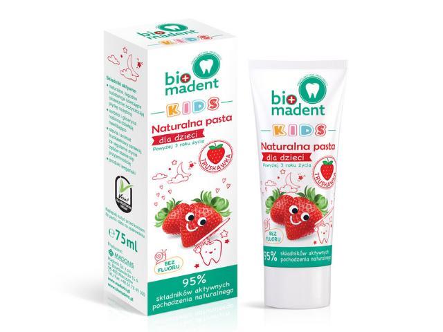 Bio Madent Kids Pasta do zębów dla dzieci naturalna truskawka interakcje ulotka pasta do zębów  75 ml