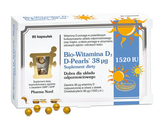 Bio-Witamina D3 D-Pearls 38 mcg interakcje ulotka kapsułki  80 kaps.