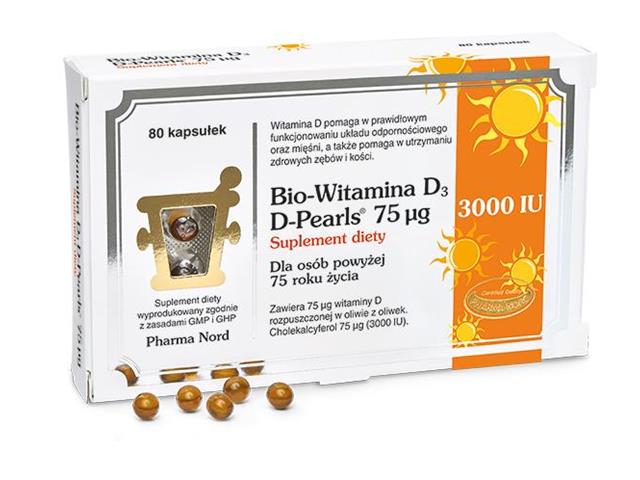 Bio-Witamina D3 D-Pearls 75 mcg interakcje ulotka kapsułki  80 kaps.