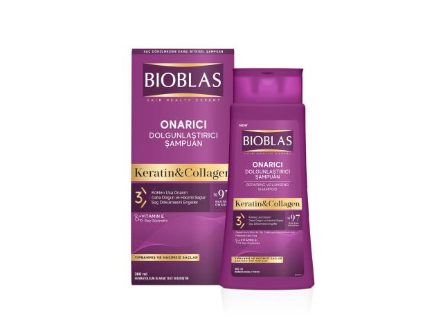 Bioblas Keratin & Collagen Szampon ziołowy do włosów cienkich, zniszczonych z kolagenem i keratyną interakcje ulotka szampon  360 ml