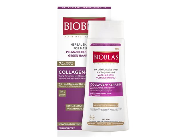 Bioblas Szampon na wypadanie włosów ziołowy cienkich i zniszczonych kolagen+keratyna interakcje ulotka   360 ml