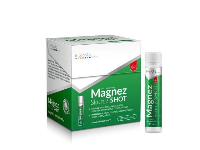 Biocanto Magnez Skurcz Shot smak żurawinowy interakcje ulotka płyn 20 szt. po 25 ml