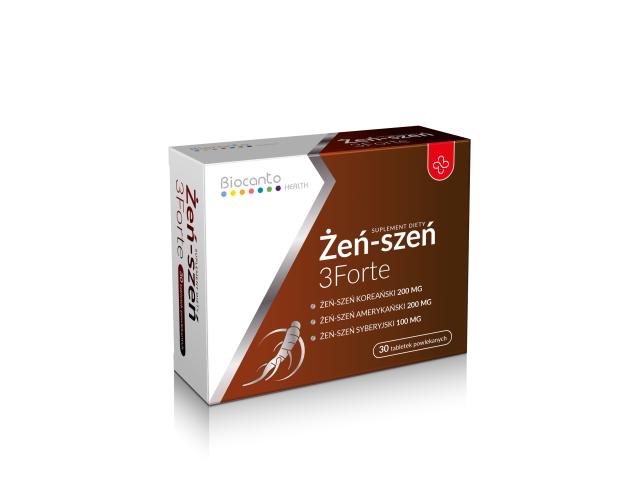 Biocanto Żeń-Szeń 3 Forte interakcje ulotka tabletki powlekane 30 tabl.