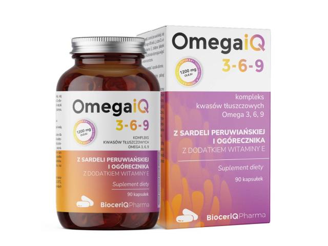 BioceriQ OmegaiQ 3-6-9 1200 mg interakcje ulotka kapsułki miękkie  90 kaps.