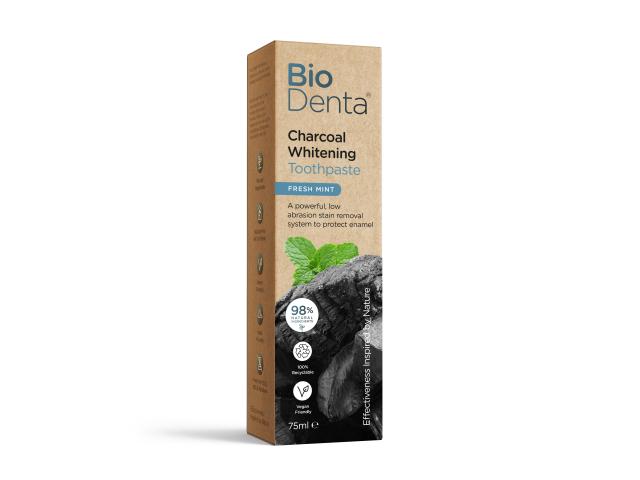 BioDenta Charcoal Whitening Pasta do zębów wybielająca o smaku świeżej mięty z węglem aktywnym interakcje ulotka pasta do zębów - 75 ml