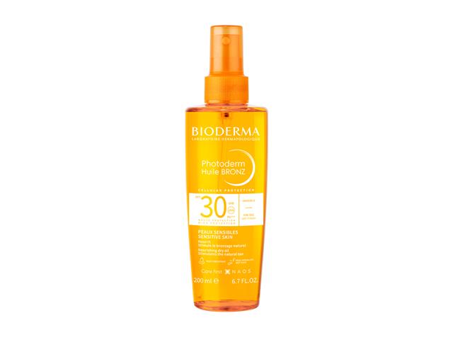 Bioderma Photoderm Huile Bronze Olejek suchy przyspieszający opalanie SPF 30 interakcje ulotka   200 ml