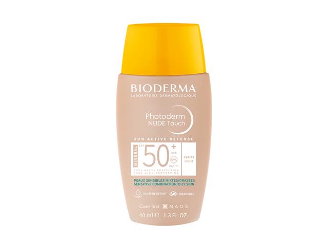 Bioderma Photoderm Nude Touch Mineral Podkład z efektem nude mineralny odcień jasny SPF 50+ interakcje ulotka fluid  40 ml