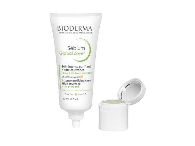 Bioderma Sebium Global Krem koloryzujący przeciwtrądzikowy z punktowym korektorem interakcje ulotka   30 ml