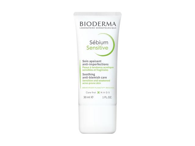 Bioderma Sebium Sensitive Krem wspomagający leczenie dermatologiczne trądziku łagodzący trądziku interakcje ulotka   30 ml