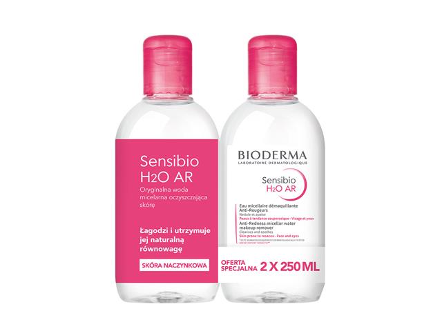 Bioderma Sensibio H2O AR Płyn micelarny interakcje ulotka zestaw  250 ml | + 250 ml