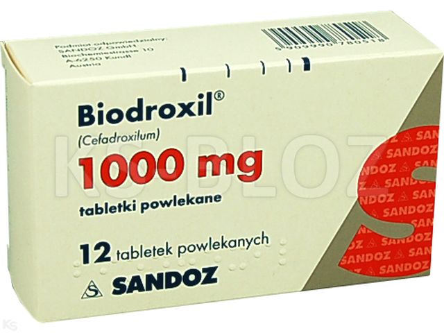 Biodroxil interakcje ulotka tabletki powlekane 1 g 12 tabl.