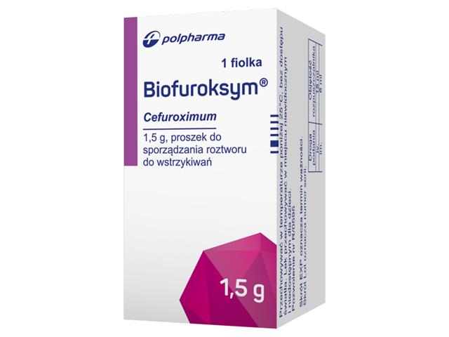 Biofuroksym interakcje ulotka proszek do sporządzania roztworu do wstrzykiwań 1,5 g 1 fiol. po 26 ml