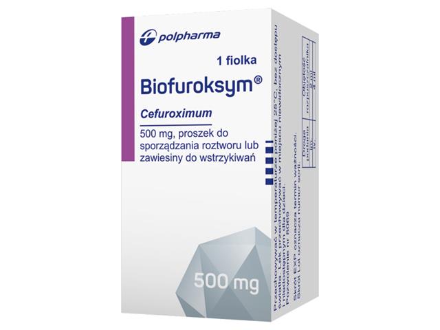 Biofuroksym interakcje ulotka proszek do sporządzania roztworu lub zawiesiny do wstrzykiwań 500 mg 1 fiol. po 17 ml