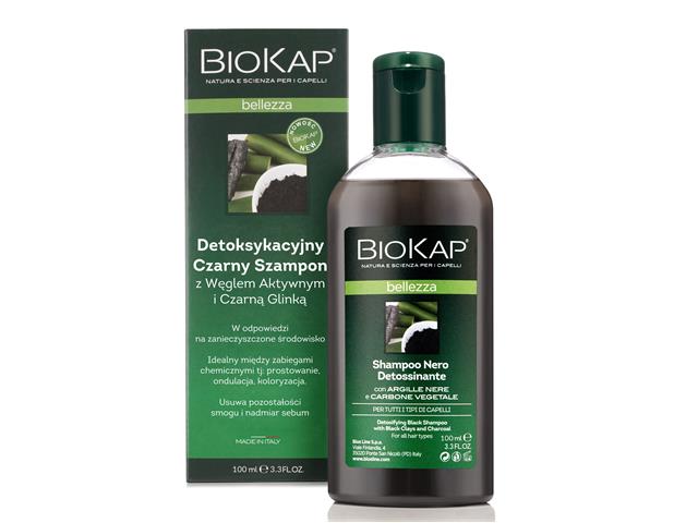 Biokap Bellezza Czarny szampon do mycia włosów detoksykacyjny interakcje ulotka szampon  100 ml