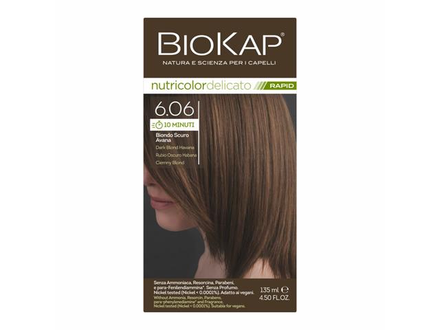 Biokap Nutricolor Delicato Rapid Farba do włosów 10 minut ciemny blond 6.06 interakcje ulotka farba do włosów  135 ml