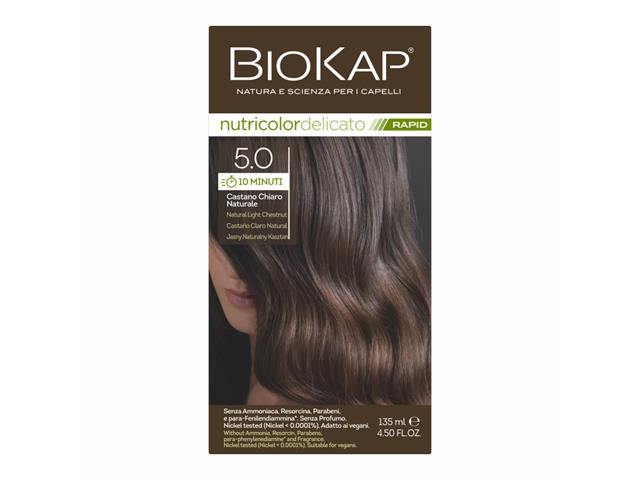 Biokap Nutricolor Delicato Rapid Farba do włosów 10 minut jasny naturalny kasztan 5.0 interakcje ulotka   135 ml