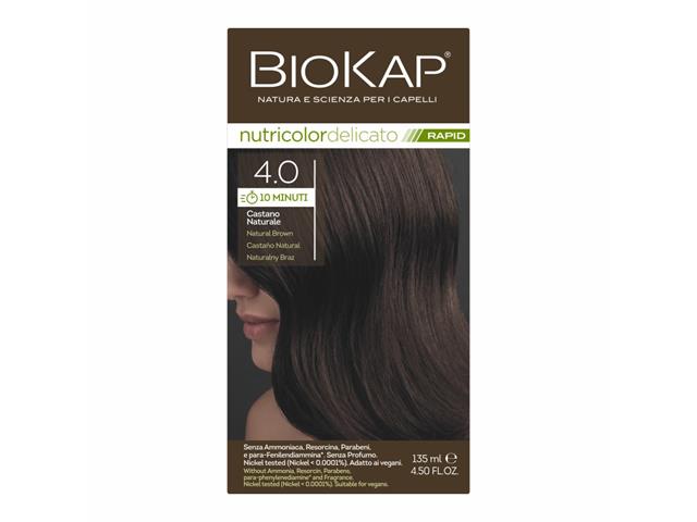 Biokap Nutricolor Delicato Rapid Farba do włosów 10 minut naturalny brąz 4.0 interakcje ulotka farba do włosów - 135 ml