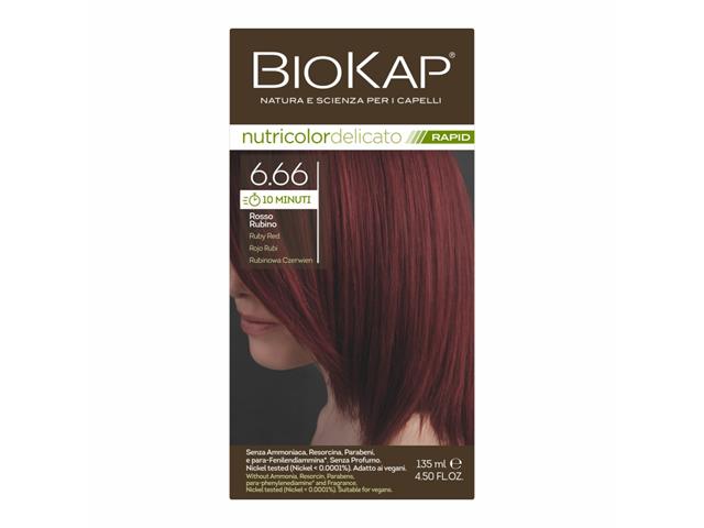 Biokap Nutricolor Delicato Rapid Farba do włosów 10 minut rubinowa czerwień 6.66 interakcje ulotka farba do włosów  135 ml