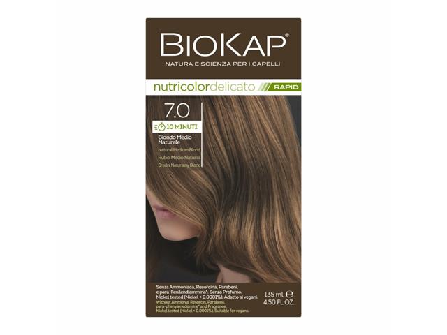 Biokap Nutricolor Delicato Rapid Farba do włosów 10 minut średni naturalny blond 7.0 interakcje ulotka farba do włosów  135 ml