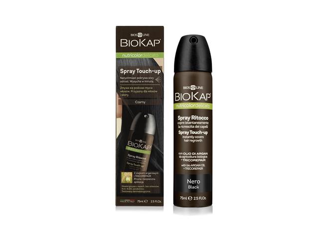 Biokap Nutricolor Spray touch up czarny interakcje ulotka spray  75 ml