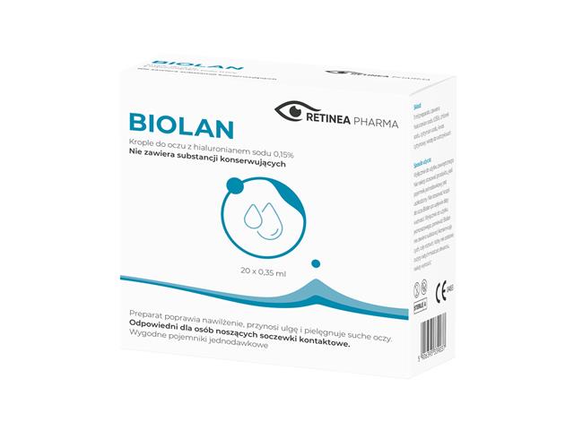 Biolan 0,15% interakcje ulotka krople do oczu  20 minims. po 0,35 ml