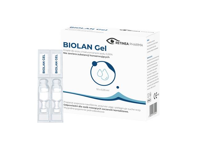 Biolan Gel 0,3% interakcje ulotka krople do oczu - 10 minims. po 0,35 ml
