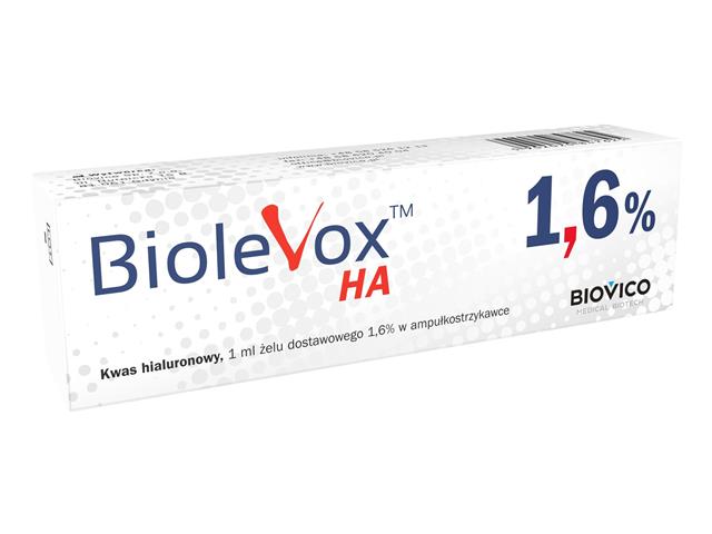 Biolevox HA 1,6% interakcje ulotka żel dostawowy  1 amp.-strz. po 1 ml