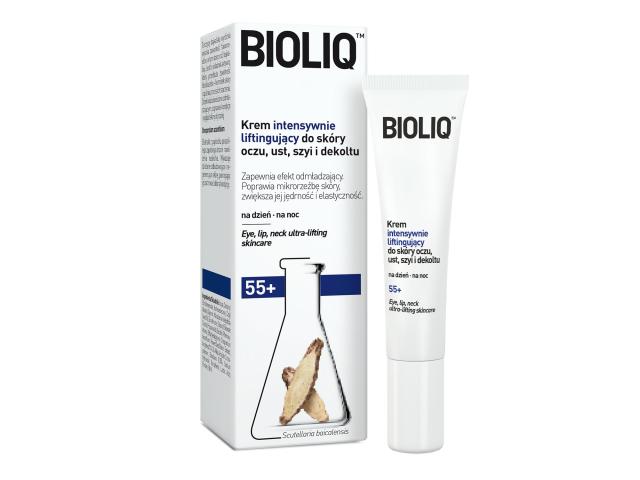 BIOLIQ Krem intensywnie liftingujący do skóry oczu, ust, szyi i dekoltu 55+ interakcje ulotka krem - 15 ml
