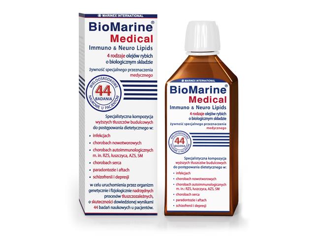 BioMarineMedical Immuno & Neuro Lipids 4 rodzaje olejów rybich o biologicznym składzie interakcje ulotka olej - 200 ml