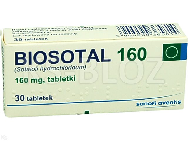 Biosotal 160 interakcje ulotka tabletki 160 mg 30 tabl. | 3 blist.po 10 szt.