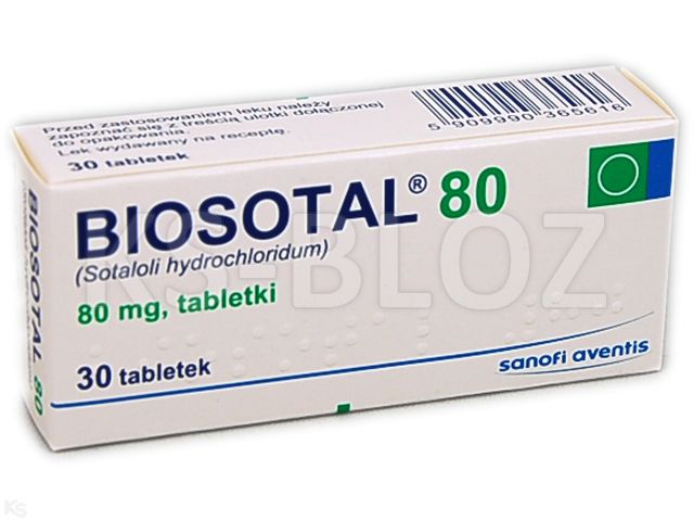 Biosotal 80 interakcje ulotka tabletki 80 mg 30 tabl. | 3 blist.po 10 szt.