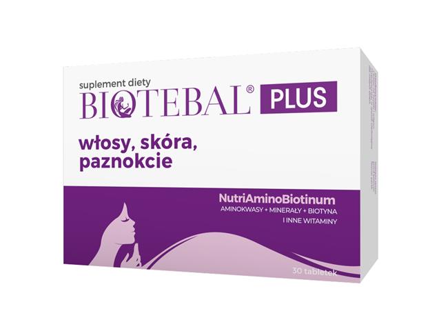 Biotebal Plus włosy, skóra, paznokcie interakcje ulotka tabletki - 30 tabl.