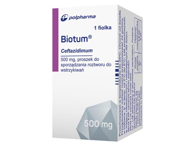 Biotum interakcje ulotka proszek do sporządzania roztworu do wstrzykiwań 500 mg 1 fiol.