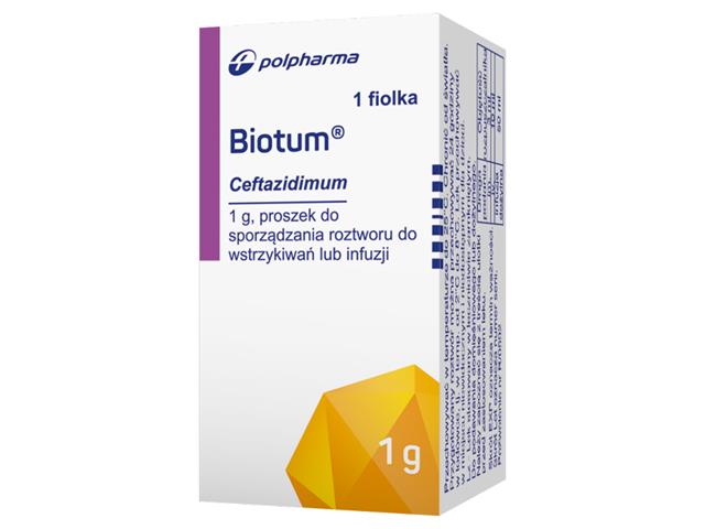 Biotum interakcje ulotka proszek do sporządzania roztworu do wstrzykiwań lub infuzji 1 g 1 fiol.