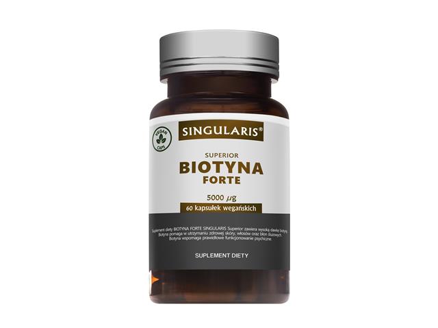 Biotyna Forte 5000 mcg Singularis Superior interakcje ulotka kapsułki z roślinnej celulozy  60 kaps.